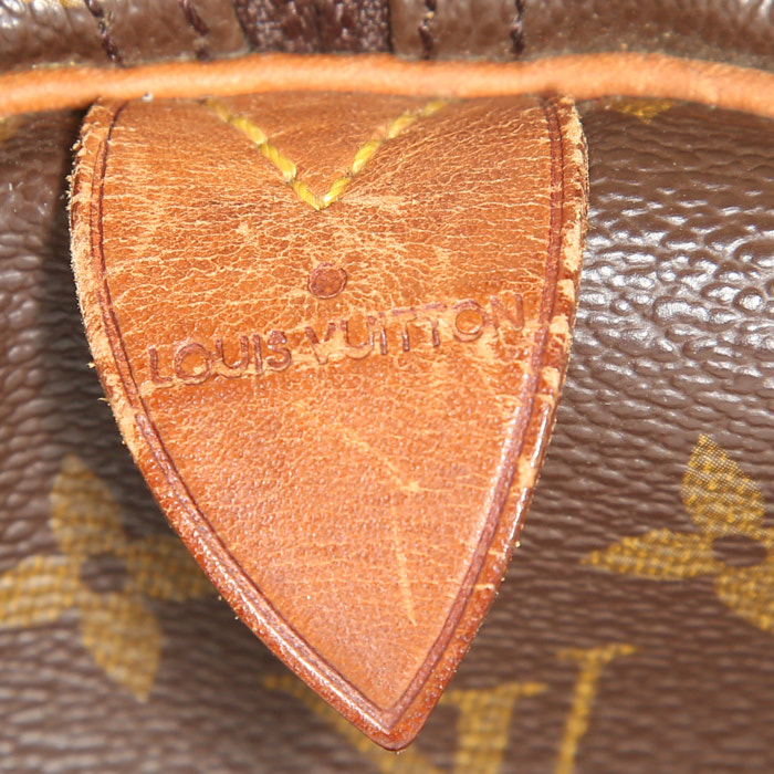 Bolsa de viaje Louis Vuitton Keepall 45 en lona Monogram y cuero natural - Detail D3
