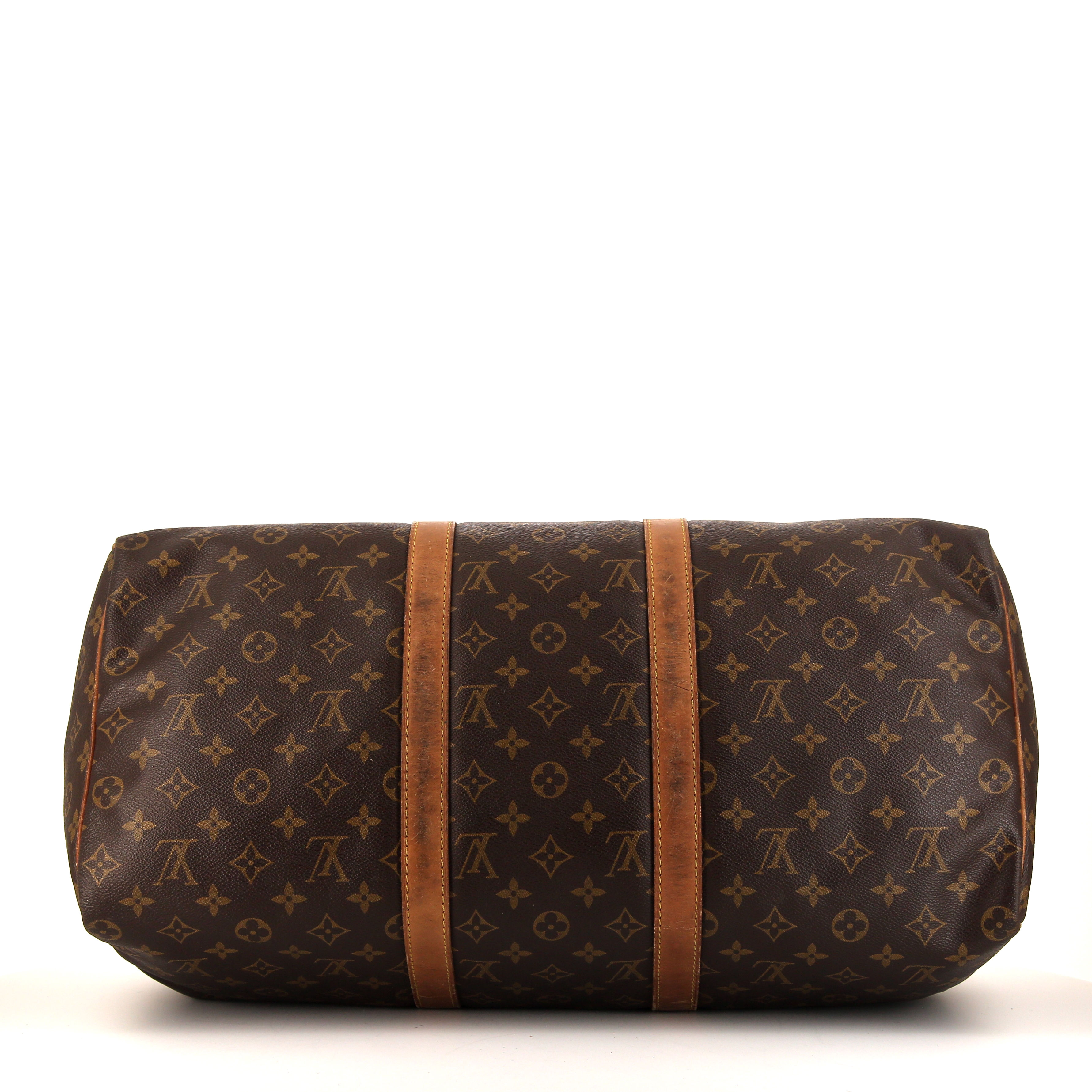 Borsa da viaggio Louis Vuitton Keepall 45 in tela monogram e pelle naturale - Detail D4