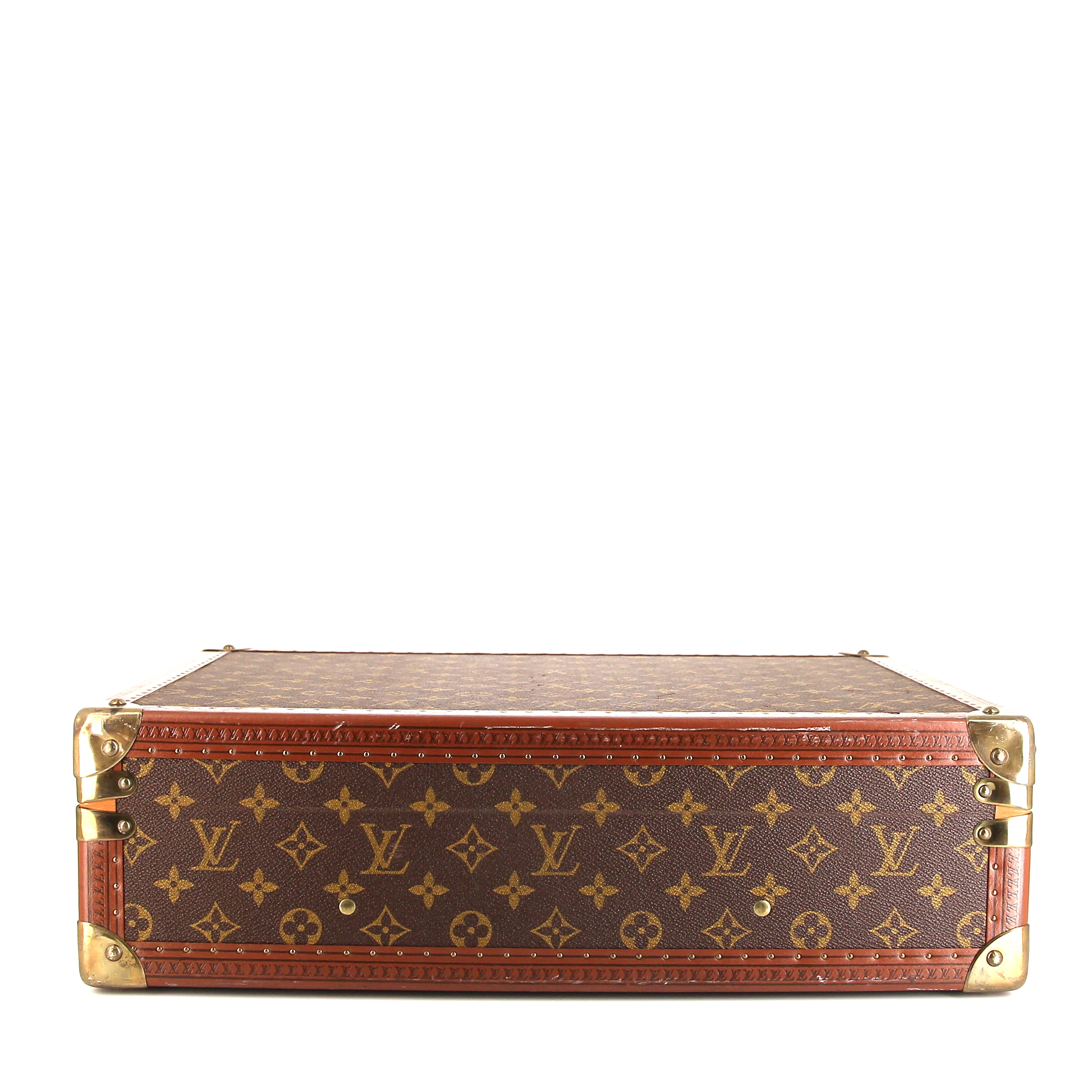 Louis Vuitton Cotteville suitcase in brown monogram canvas and brown lozine (vulcanised fibre) - Detail D4