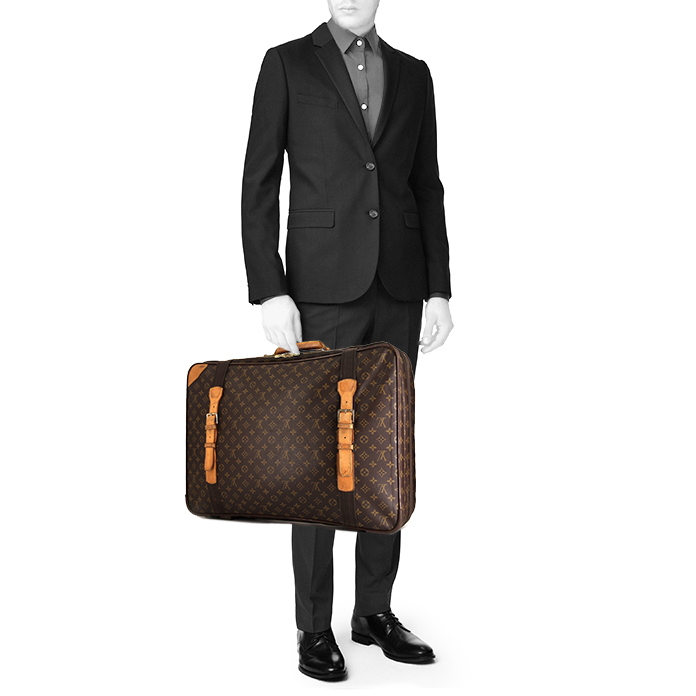 Valise Louis Vuitton Satellite en toile monogram et cuir naturel - Detail D2