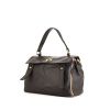 Saint Laurent Muse Medium handbag in brown leather and beige canvas - 00pp thumbnail
