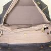 Saint Laurent Muse Medium handbag in brown leather and beige canvas - Detail D2 thumbnail