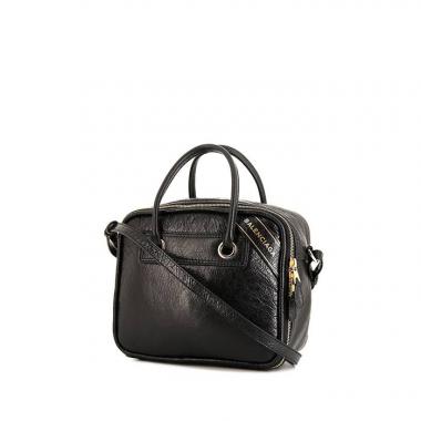 Sac Balenciaga Blanket Square en cuir noir