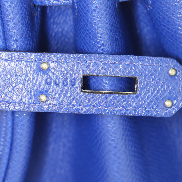 Hermes Birkin 35 cm handbag in electric blue epsom leather - Detail D4
