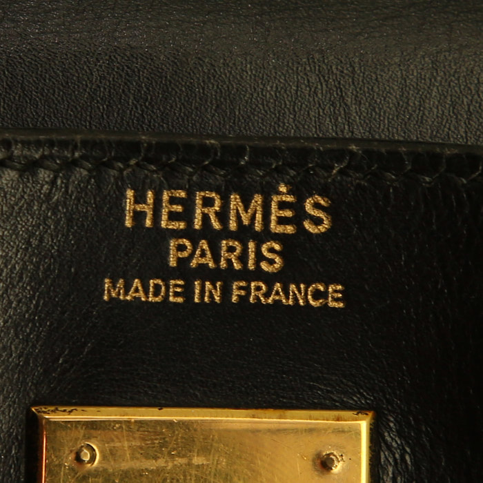 Hermes Kelly 32 cm handbag in black box leather - Detail D4