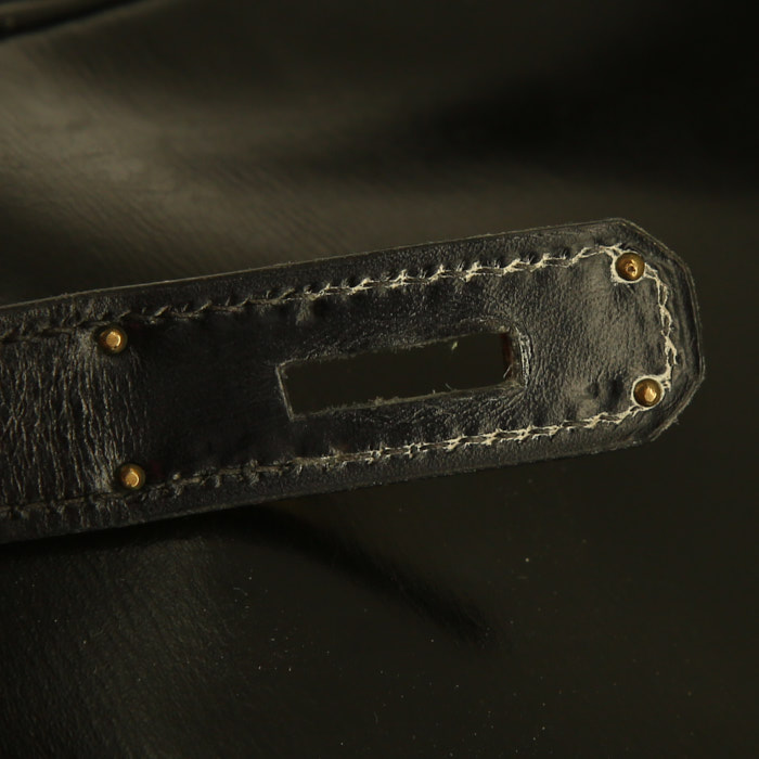 Borsa Hermes Kelly 32 cm in pelle box nera - Detail D5