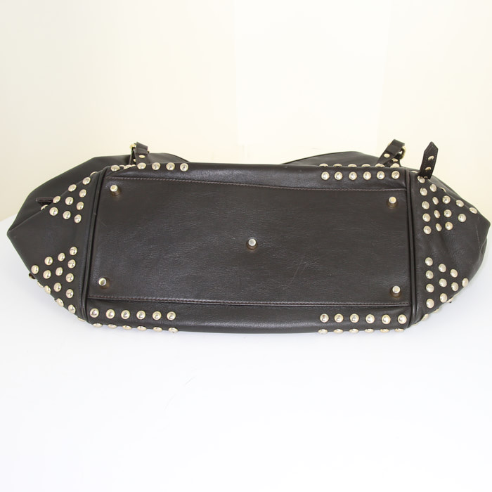 Bolso Cabás Burberry en cuero marrón oscuro - Detail D4