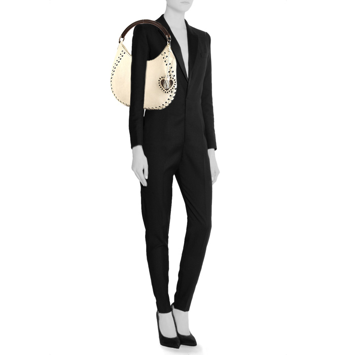 Borsa Dior Ethnic in pelle beige - Detail D1