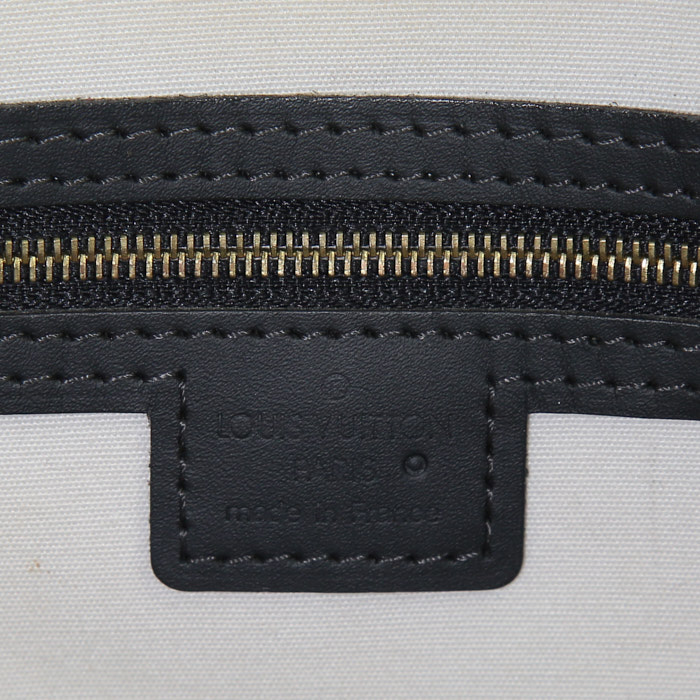 Sac cabas Louis Vuitton Lucille en tissu monogram bleu-gris et cuir bleu-foncé - Detail D3