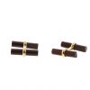 Van Cleef & Arpels pair of cufflinks in yellow gold, wood and haematite - Detail D2 thumbnail