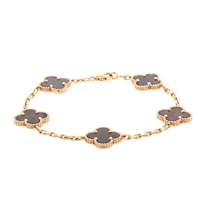 Bracelet Van Cleef & Arpels Alhambra Vintage en or rose et bois d'amourette