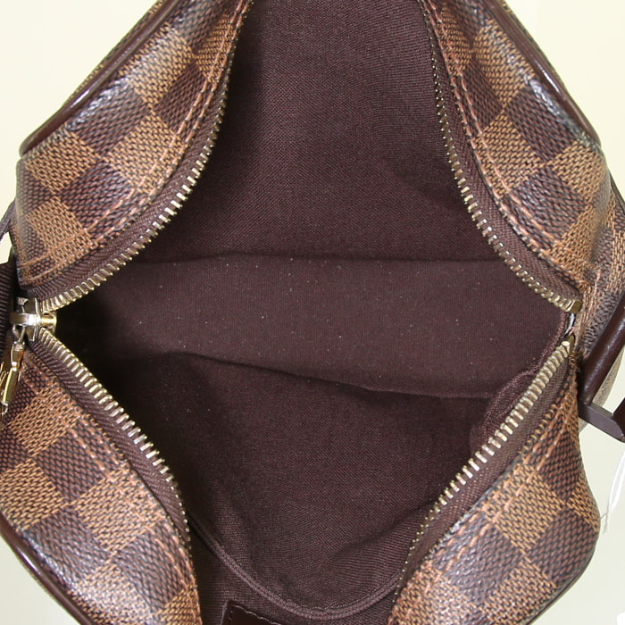 Louis Vuitton Olav shoulder bag in brown damier canvas and brown - Detail D2