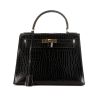 Hermès Kelly handbag in black porosus crocodile - 360 thumbnail