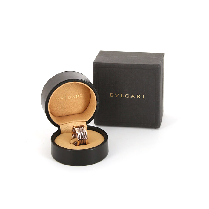 Bulgari B.Zero1 medium model ring in pink gold and metal - Detail D2