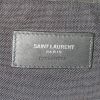 Zaino Saint Laurent in tela nera con motivo e pelle nera - Detail D3 thumbnail