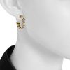Fred Force 10 1980's hoop earrings in stainless steel and yellow gold - Detail D1 thumbnail
