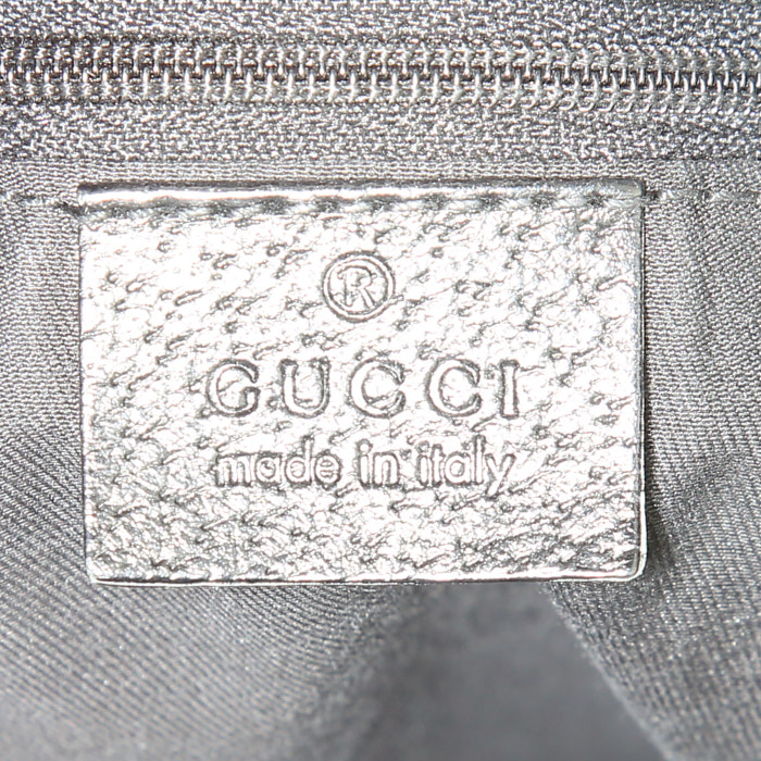 Gucci Eclipse shopping bag in monogram canvas and black leather - Detail D3
