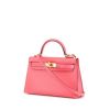 Hermes Kelly 20 cm small model handbag in Rose Lipstick leather - 00pp thumbnail