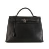 Hermes Kelly 40 cm handbag in black grained leather - 360 thumbnail