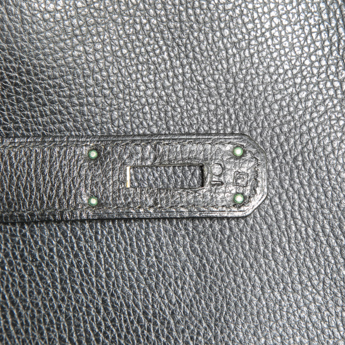 Bolso de mano Hermes Kelly 40 cm en cuero granulado negro - Detail D5