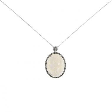 Mauboussin Emotion Limitée necklace in white gold,  mother of pearl and diamonds