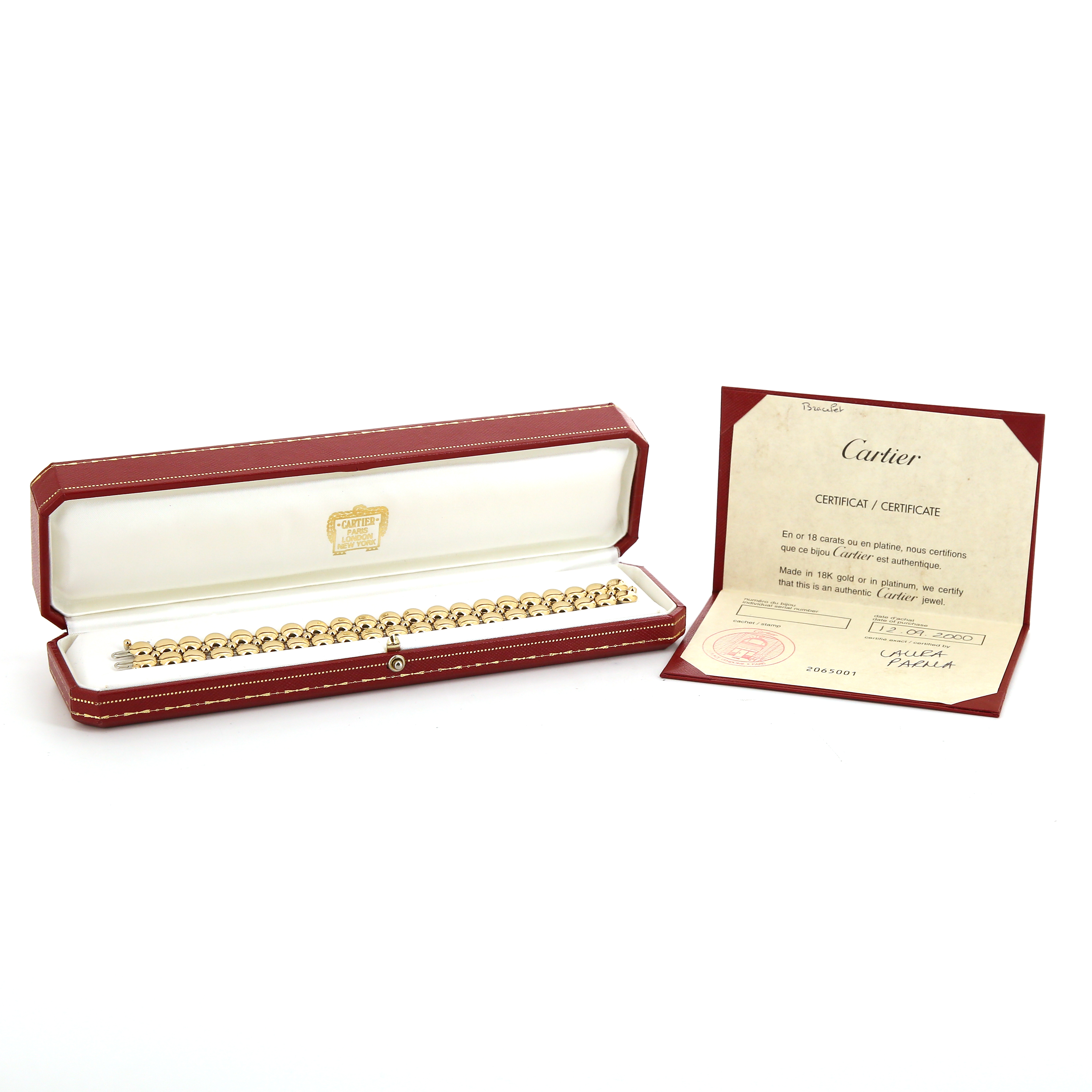 Flexible Cartier Honeymoon bracelet in yellow gold and white gold