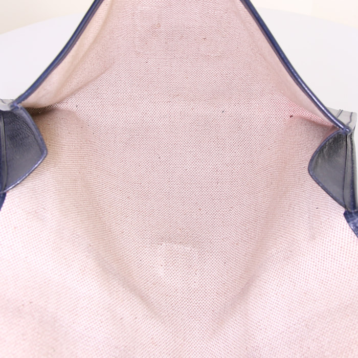 Pochette Hermes Jige, 1979, in pelle box blu - Detail D2