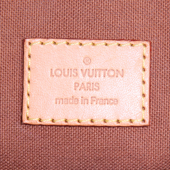 Borsa da viaggio Louis Vuitton Eole in tela monogram cerata marrone e pelle naturale - Detail D4
