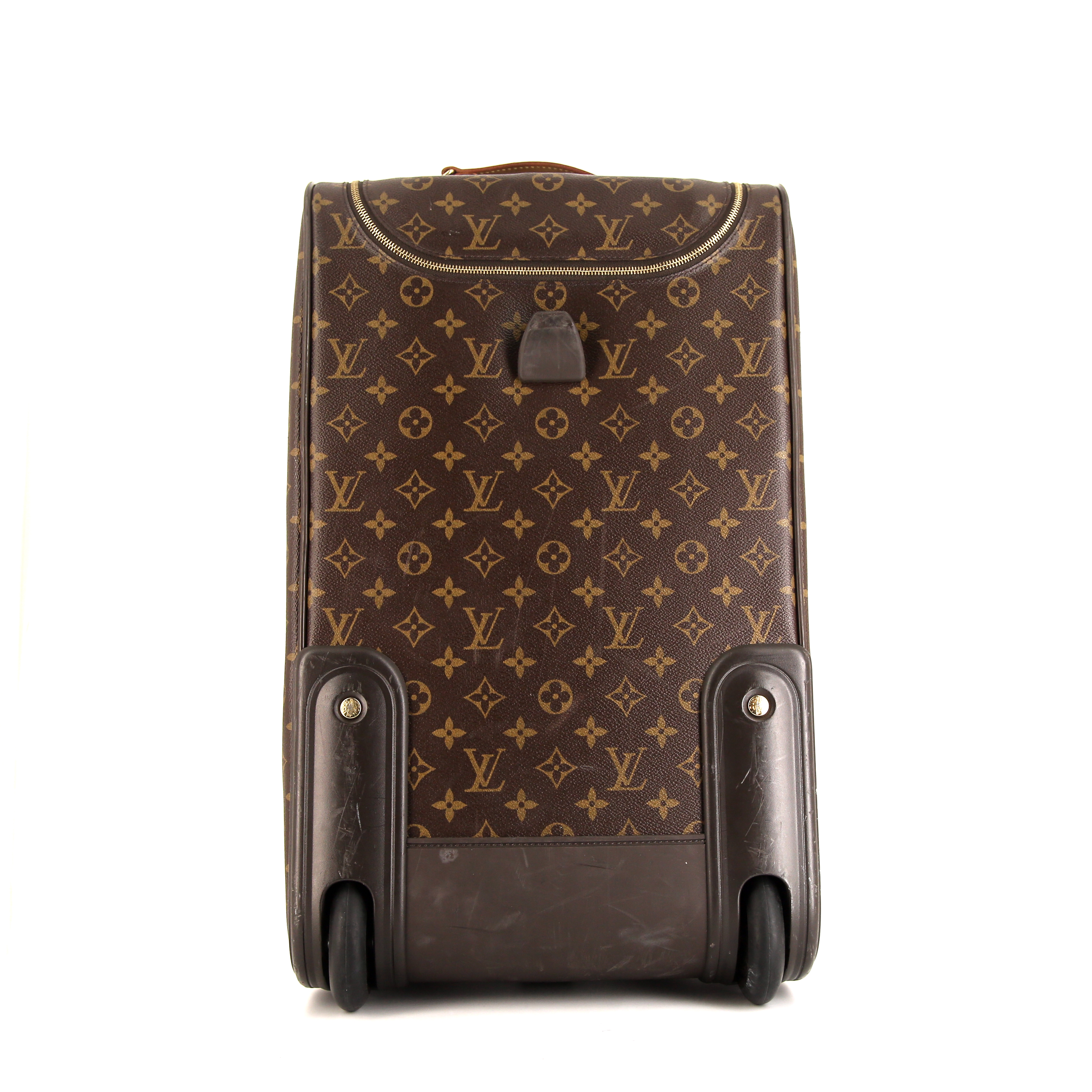 Louis Vuitton Eole travel bag in brown monogram canvas and natural leather - Detail D5