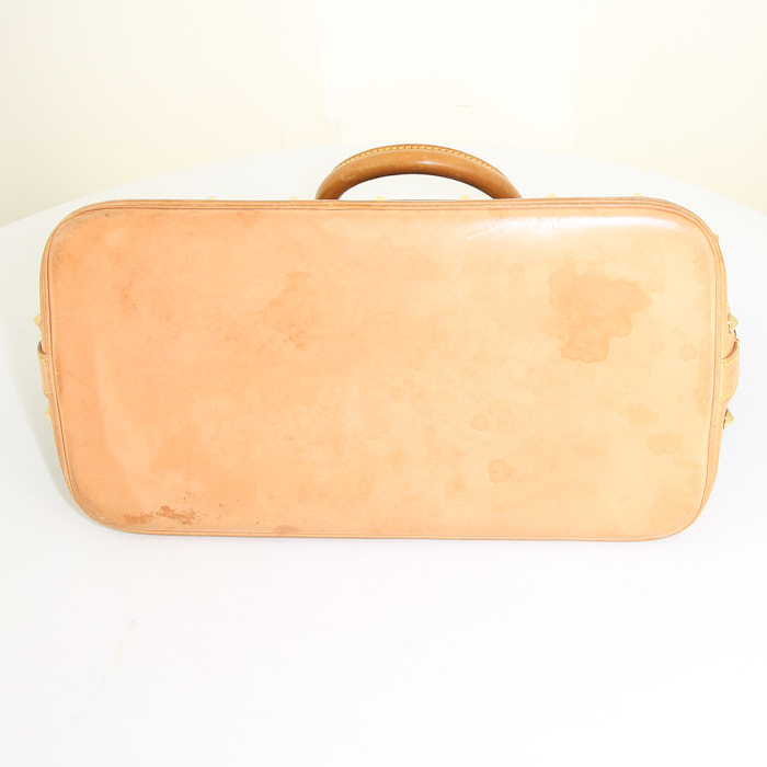 Sac à main Louis Vuitton Alma petit modèle en toile monogram enduite multicolore et cuir naturel - Detail D4