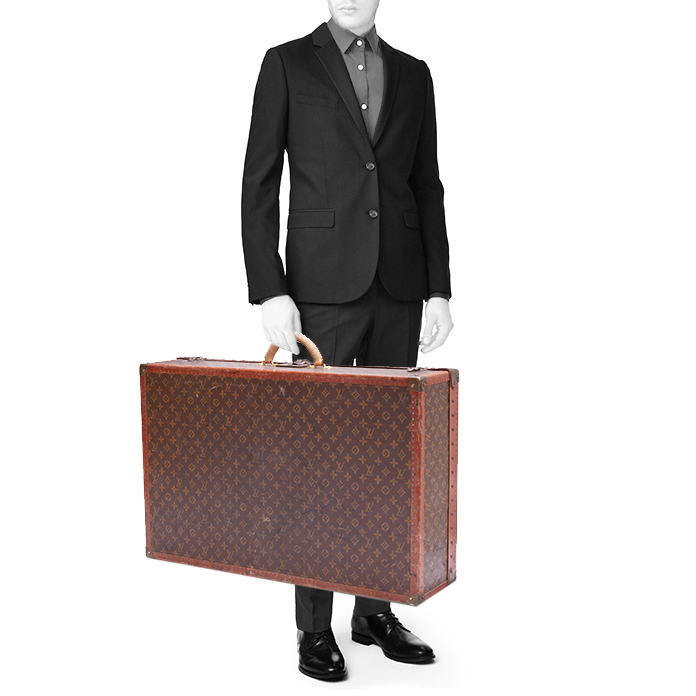 Louis Vuitton  Alzer suitcase  monogram canvas  and brown lozine (vulcanised fibre) - Detail D1