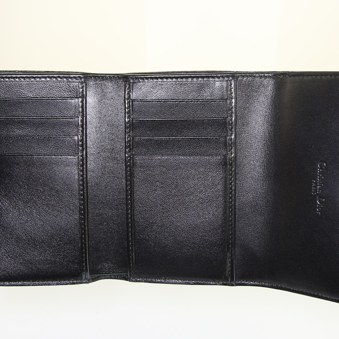 Billetera Dior Diorama en charol negro - Detail D2