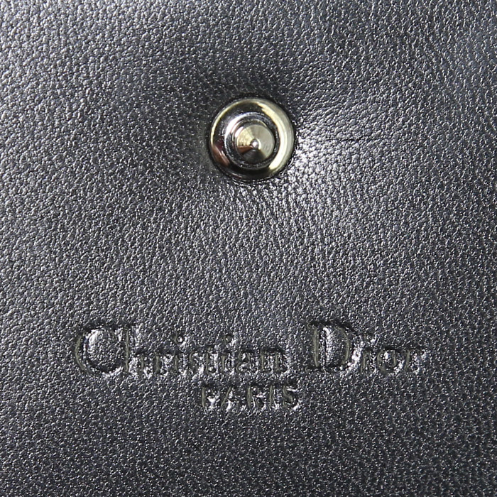 Portafogli Dior Diorama in pelle verniciata nera effetto invecchiato - Detail D3