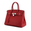 Hermes Birkin 30 cm handbag in red Garance leather taurillon clémence - 00pp thumbnail