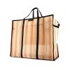 Shopping bag Balenciaga Bazar shopper taglia XL in tela tricolore arancione gialla e bianca e pelle nera - 00pp thumbnail