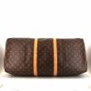 Louis Vuitton Keepall 60 cm travel bag in brown monogram canvas and natural leather - Detail D4 thumbnail