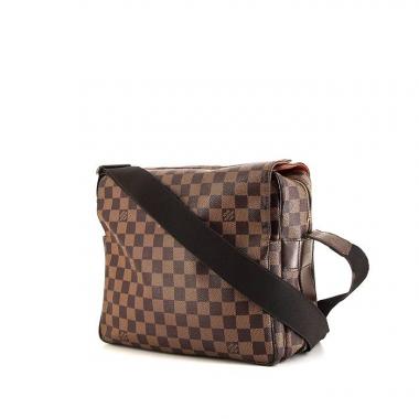 Bolso bandolera Louis Vuitton Naviglio en lona a cuadros ébano y cuero marrón