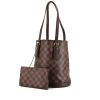 Bolso Cabás Louis Vuitton Bucket en lona a cuadros marrón y cuero marrón - 00pp thumbnail