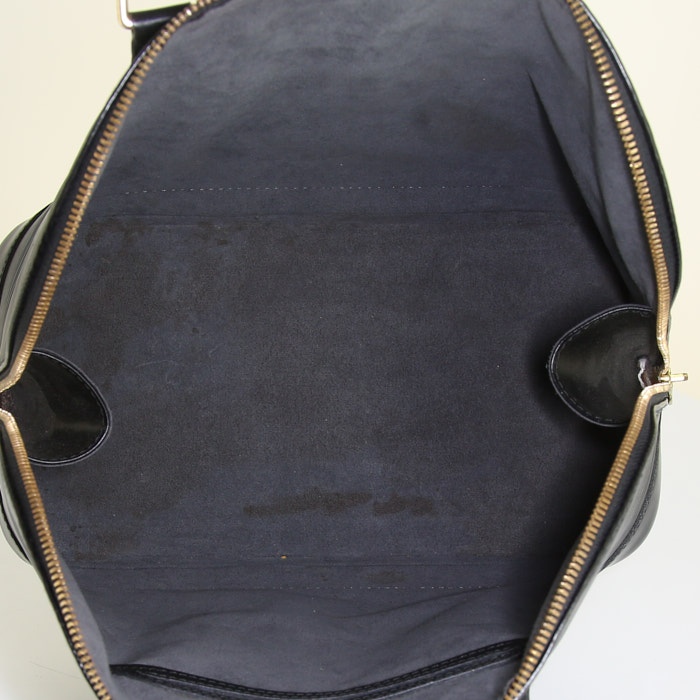 Sac à main Louis Vuitton Alma petit modèle en cuir épi noir - Detail D2