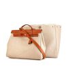 Hermes Herbag bag worn on the shoulder or carried in the hand in beige canvas and natural leather - 00pp thumbnail