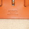 Borsa da spalla o a mano Hermes Herbag in tela ecru e pelle naturale - Detail D3 thumbnail