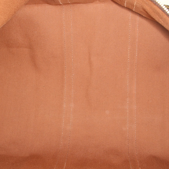 Louis Vuitton  Keepall 60 travel bag  in brown monogram canvas  and natural leather - Detail D2