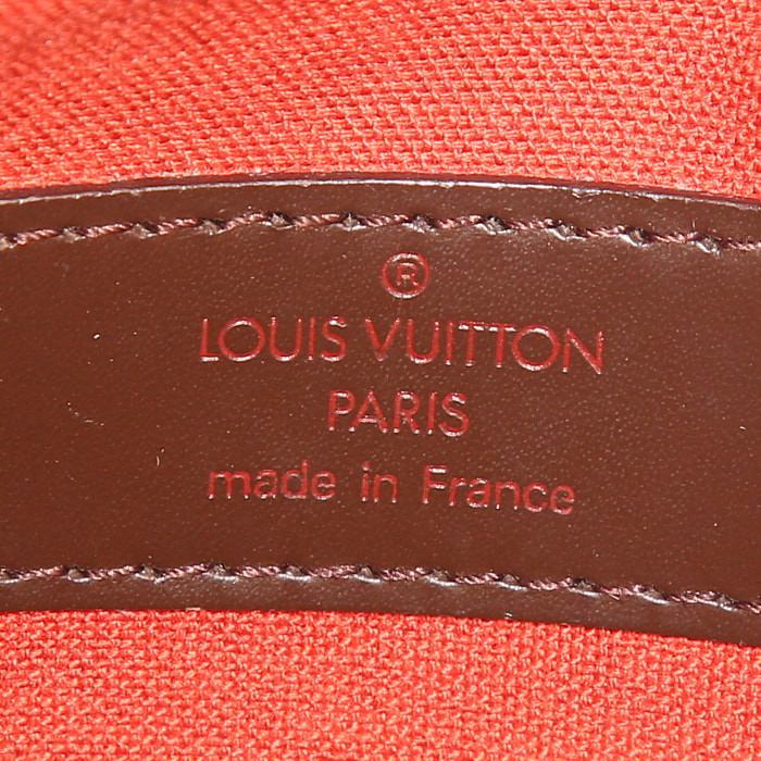 Louis Vuitton Naviglio shoulder bag in brown damier canvas and brown leather - Detail D3