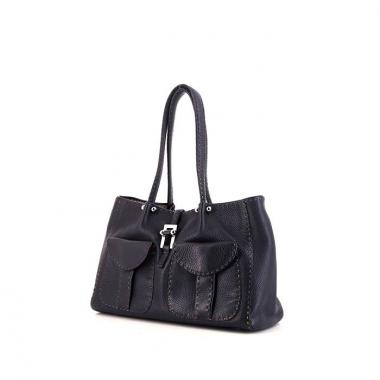 Renaud Pellegrino handbag in navy blue leather