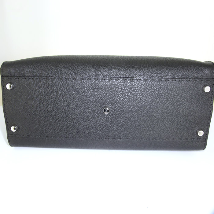 Borsa Fendi Peekaboo Selleria modello grande in pelle martellata nera - Detail D5