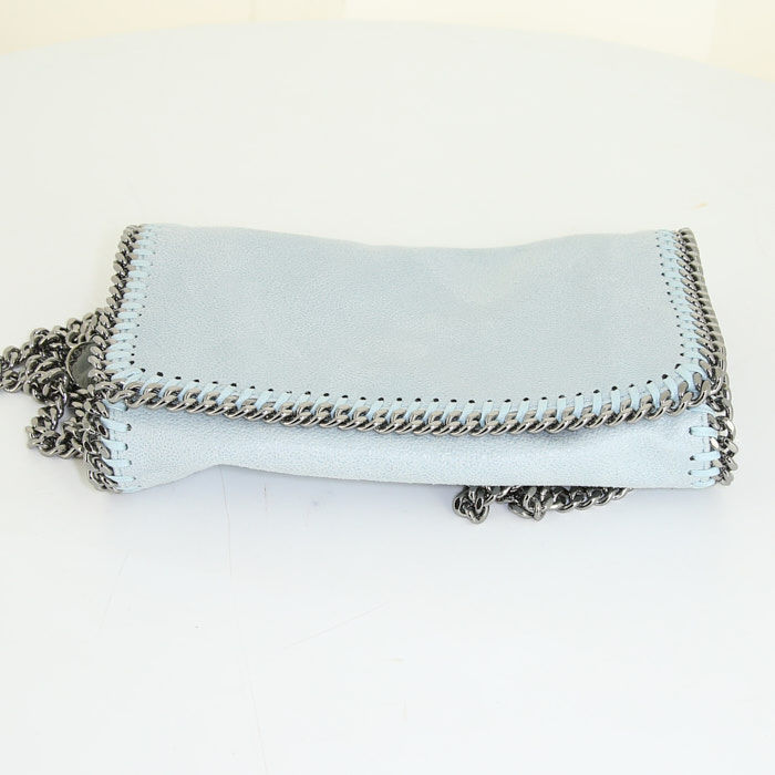 Sac bandoulière Stella McCartney Falabella en toile Bleu Pale - Detail D4