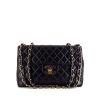 Chanel Timeless Maxi Jumbo handbag in navy blue quilted leather - 360 thumbnail
