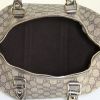 Gucci Joy Boston handbag in beige logo canvas and silver patent leather - Detail D2 thumbnail