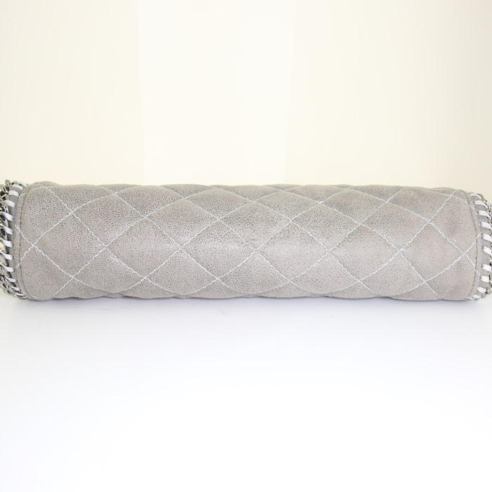 Bolso de mano Stella McCartney Falabella en lona acolchada gris - Detail D5