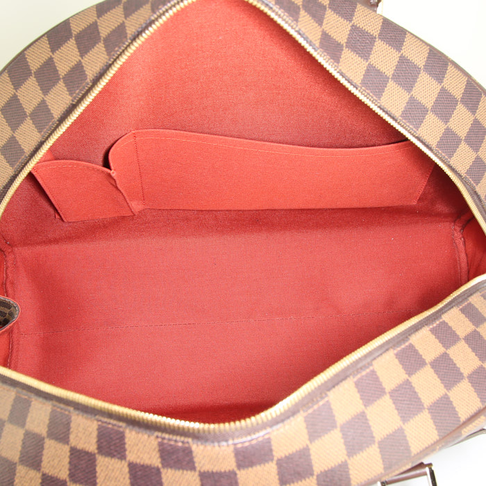 Louis Vuitton bag in ebene damier canvas and brown leather - Detail D2